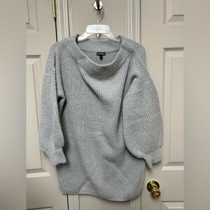Express. Boatneck / off shoulder balloon sleeve sweater dress